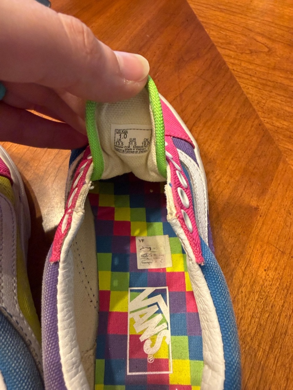 Kids Rainbow Vans - Size 1 - Picture 5 of 6